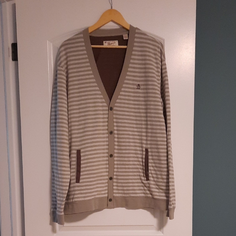 Original Penguin Brown Cardigan Sweater